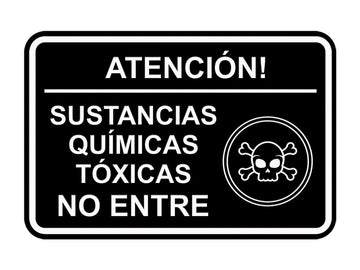 Signs ByLITA Classic Framed Atención Sustancias Químicas Tóxicas No entre Door or Wall Sign Easy Installation | Health And Safety | Building And Hospitality